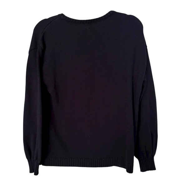 Talbots Women's L Navy Chunky Knit Sweater Coastal Chic Fishermancore Nautical - Picture 2 of 7